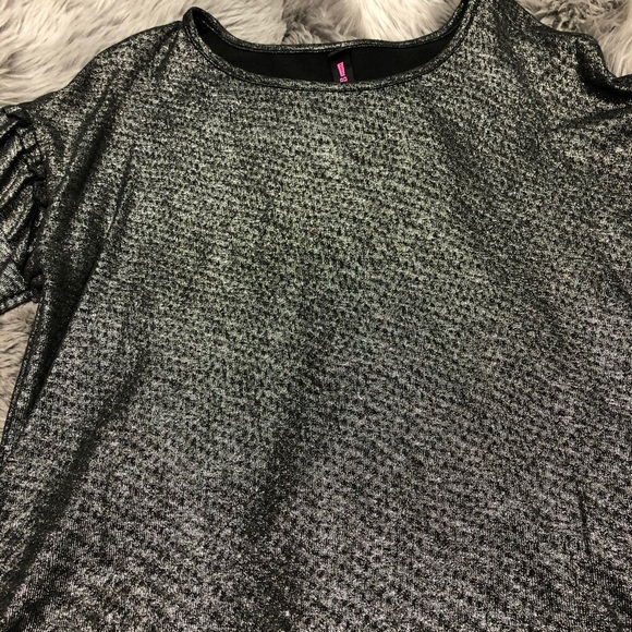 Design Lab Lord & Taylor | Girls Long Sleeve Shirt | Silver | XLarge - Picture 3 of 4